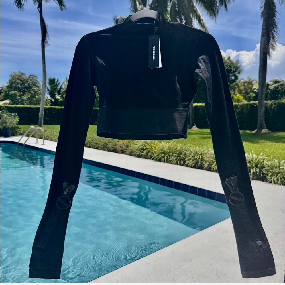 Diesel Black Long-Sleeve Crop Blazer